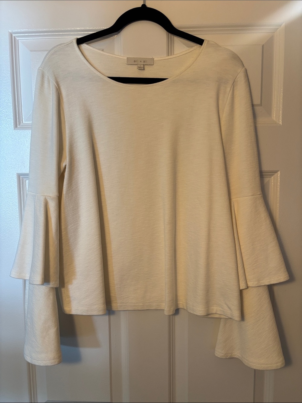 Eri + Ali Cream Long-Sleeve Bell Sleeve Top